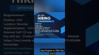 Job Posted on 19th Dec 2023 apply ASAP #sap #sapcareer #sapbasis #sapconsulting #shorts #jobseekers