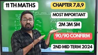 11th Maths | Chapter 7,8,9 | Most important 2m 3m 5m | 2nd mid term 2024