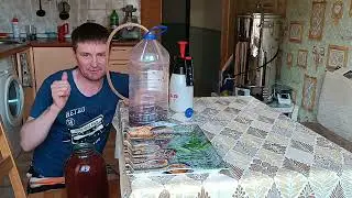 Вино из берёзового сока,перелив и снятие с осадка!!!