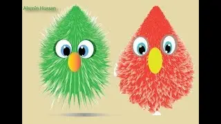 Illustrator funny hairy cartoon design in Adobe illustrator CC 2018