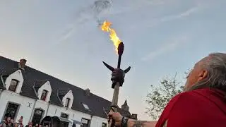 spectacle de feux au viking days de waterloo 2023