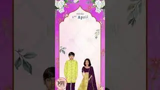 Dhoti And Half Saree Ceremony Invitation || Caricature Invitation