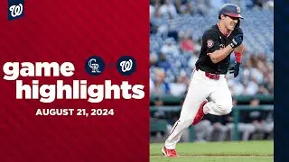 Rockies vs. Nationals Game Highlights (8/21/24) | MLB Highlights