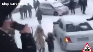 Зимние заносы - Гололёд на дороге 2019.mp4