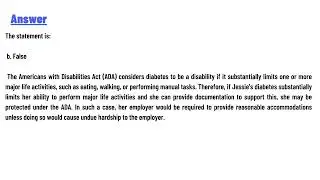When Jessie returned to work after a diagnosis of diabetes, her supervisor terminated her employment
