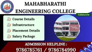 MAHA BHARATHI ENGINEERING COLLEGE AT  KALLAKURICHI DISTRICT. COLLEGE/CUTOFF/HIGHLIGHTS UPDATES- 2024