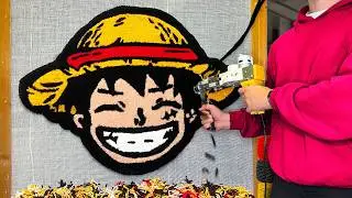 [NEW] Monkey D. Luffy Rug | Complete Tufting Process (Start to Finish ASMR)
