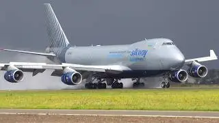 SPECTACULAR HEAVY STORM CROSSLANDINGS Winds up to 100km/h! Amsterdam Schiphol Airport