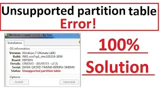unsupported partition table windows 7 . 2022 .