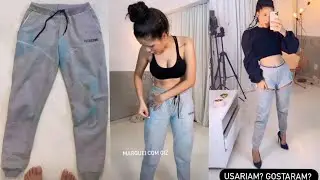 LAURA BRITO FEZ UMA TRANSFORMAÇÃO EM UMA CALÇA MOLETOM😍