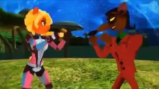 Tawna vs Pinstripe Potoroo fight. (Crash Bandicoot)