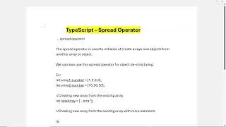 TypeScript - Spread Operator