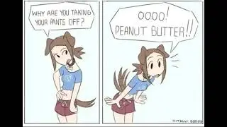 OOOO! PEANUT BUTTER!! #peanutbutter #funny #memes #anime #doggirl #sus #furry #furries