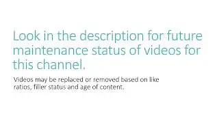 Future Maintenance of the SRPFC Channel