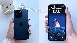 iPhone 15 pro unboxing 🎀 (accessories + ios17 features)
