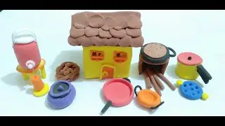 😍 Diy Miniature KITCHEN SET Using Polymer Clay | ❤️ MY FIRST VIDEO of new clay
