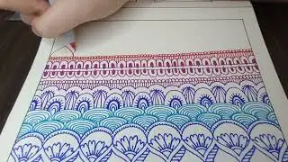 Colorful Line Tangle | Doodle | Zentangle doodle
