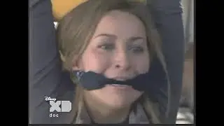 Intruder inside house and gagged girl with cloth on face and ties