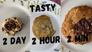 I TRIED THE TASTY 2 MINUTE VS 2 HOUR VS 2 DAY COOKIES | VIDMAS DAY 1