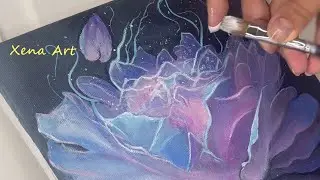 Peony Flower Acrylic Painting #228