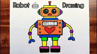 How to draw Robot toy - Drawing Robots For Kids - Robot drawing easy