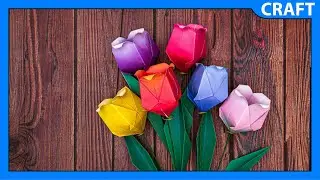How to Make a Paper Tulip | Crafts at Home