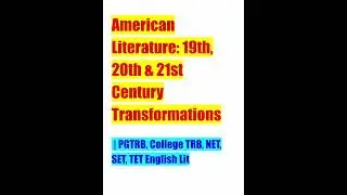 Master American Literature: A Comprehensive Intro | PGTRB, College TRB, NET, SET, TET English Lit 😊📚