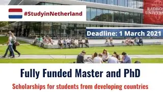 Radbound University Scholarship 2021 || Master Schlorship for international students||