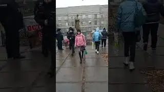В Омске полицейские задержали женщину с плакатом 
