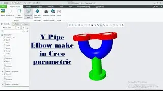 Creo parametric|| Y Elbow design in creo parametric|| using sweep command