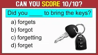 REGULAR & IRREGULAR VERBS QUIZ #7: Can You  Pass This Test? English Grammar Test.