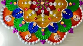 2 Big rangoli designs for Diwali\#रंगोली\#diwalirangoli\Rangoli by Vino
