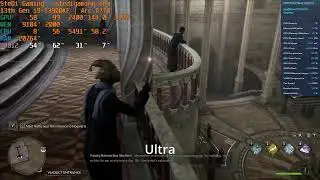 Hogwarts Legacy on A770 in Ultra, Ultra+RT, Ultra+RT+FSR2.0 Quality with Core i9-13900KF
