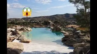 Construcción de PISCINA NATURAL😱 !paso a paso! 1ª parte, con  PLAYA de arena y CASCADAS