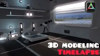 Scifi Bedroom - 3D modeling Timelapse (On Android)