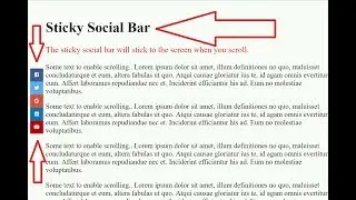 How to create a fixed/sticky social media icon bar with CSS