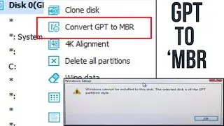 Convert GPT To MBR - No Data Loss - Windows GPT partition Error Simple Solution  🔥😱