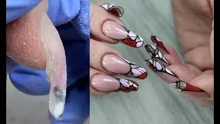 Always difficult correction/strongly pecking nails/Permanent French/Abstraction