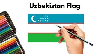 Uzbekistan flag Drawing || How to draw National Flag of Uzbekistan