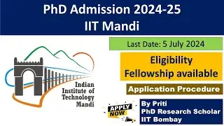 IIT Mandi PhD Admission 2024 | PhD Admission 2024
