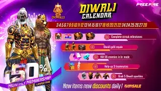 Diwali Event Special Free Rewards 🥳🔥| Gift Store 50% Off Date | Free Fire New Event | Ff New Event