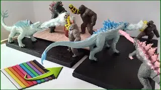 TITAN BATTLE SCENES WITH CLAY/PLASTILINA. Godzilla x Kong.
