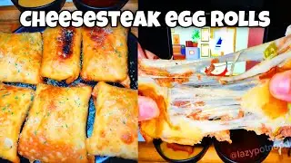 I made Philly Cheesesteak Egg Rolls in my dorm room (easy recipe)