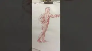 Time Lapse Drawing after Raphael. Conte on paper.