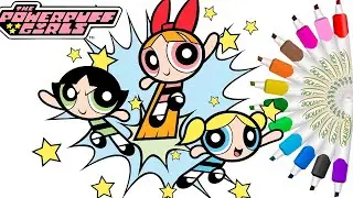 Coloring The Powerpuff Girls with watercolor markers
