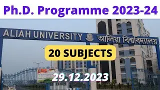 New PhD Notification 2024 | Aliah University | PhD in West Bengal | Aliah University PhD Admission