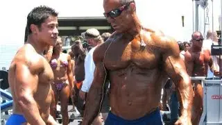 Venice Beach 75th Anniversary muscle show outdoor pump room Part 2