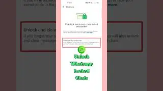 Unlock and clear locked chats on whatsapp || how to unlock whatsapp chat lock ||