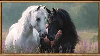 Old Money TV Art frame - Vintage Royal Horses Oil Painting | luxurious Aesthetic Decor