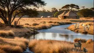 Wild Animals of Africa: Savanna hyena , Forest Birds for Relaxing Ambiance